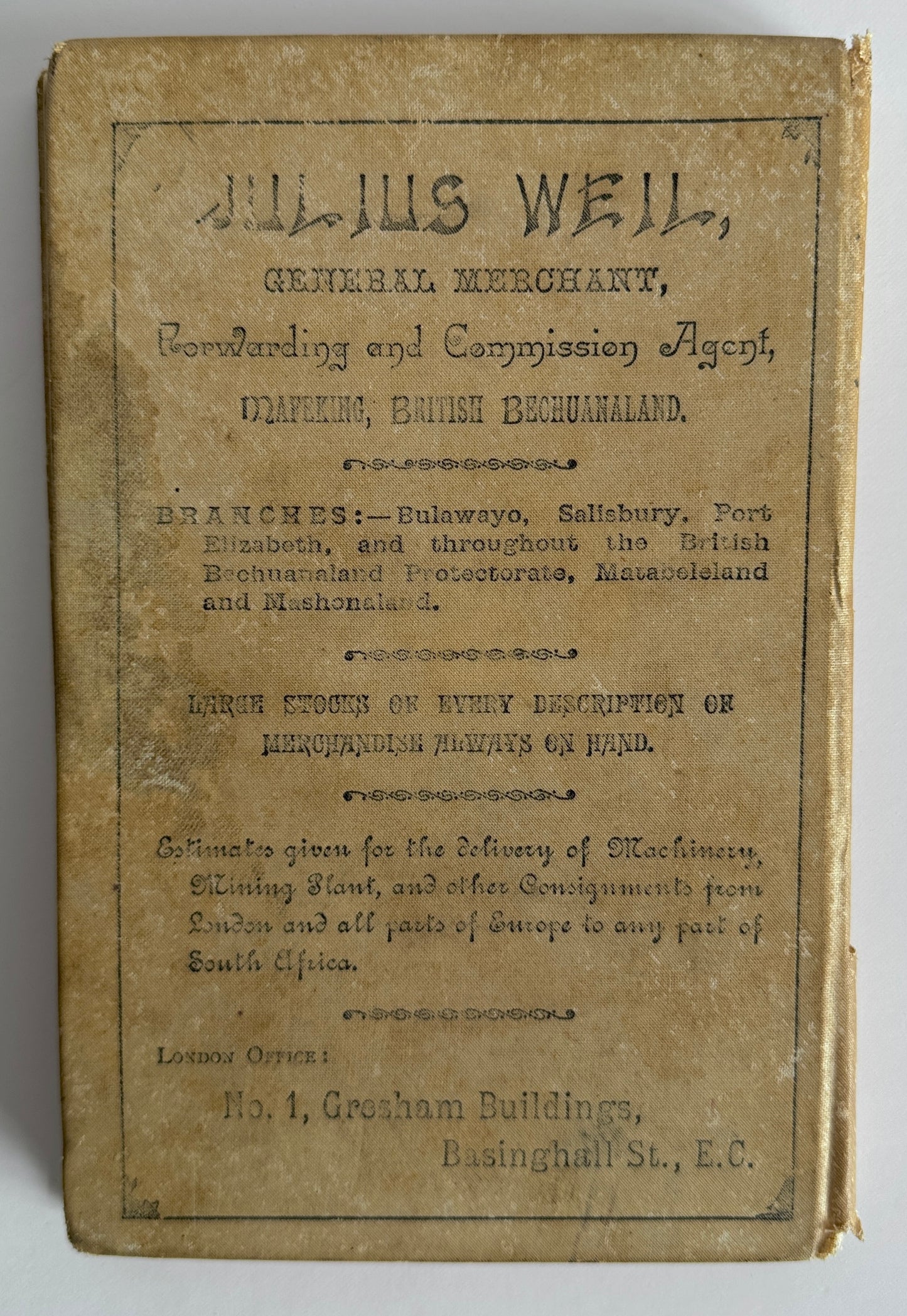 Directory of Bulawayo and Handbook of Matabeleland 1895 - 1896