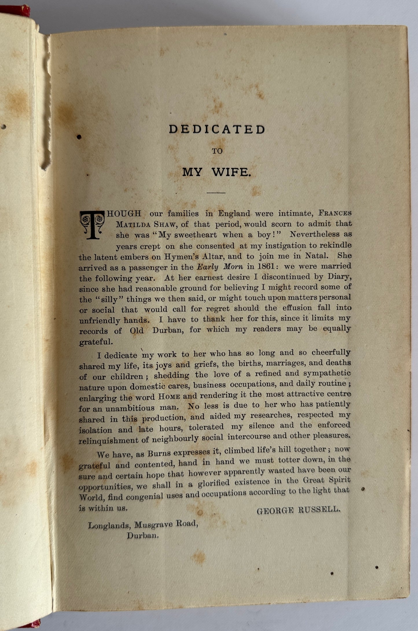 History of Old Durban (The History Of Old Durban And Reminiscences Of An Emigrant Of 1850)