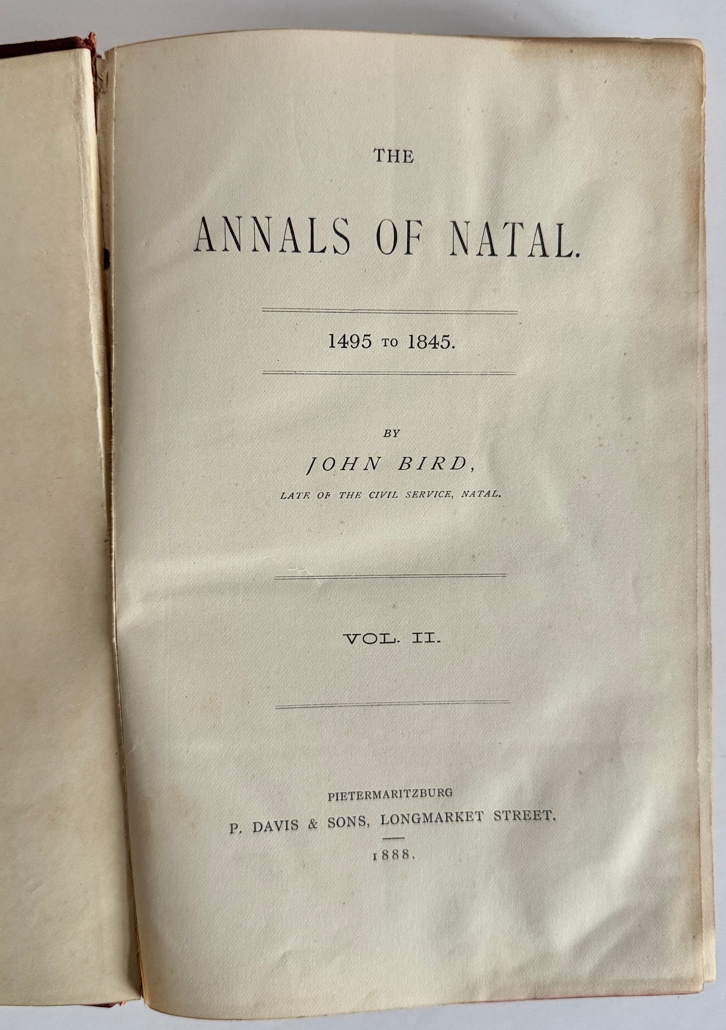 Annals of Natal - 1495 to 1845 (first edition, 2 vols)