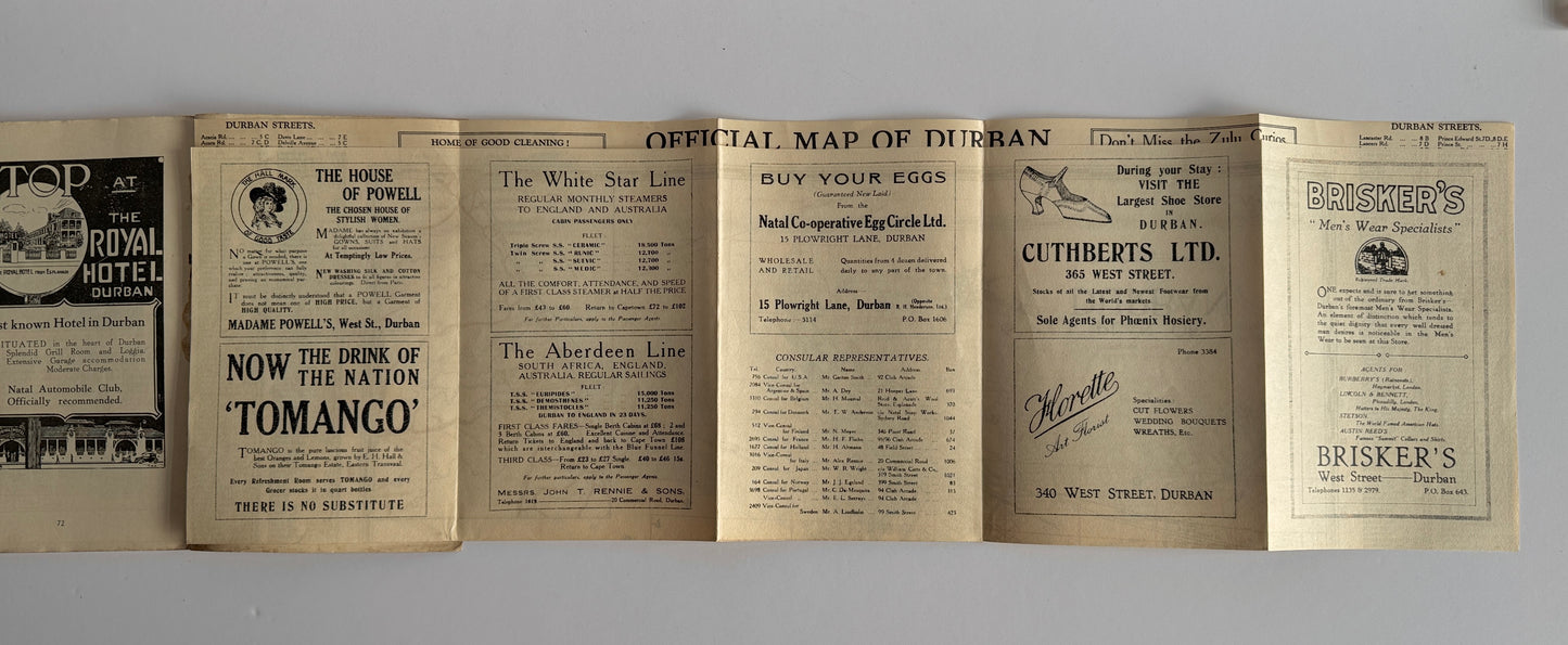 Durban Official Guide Book and Map