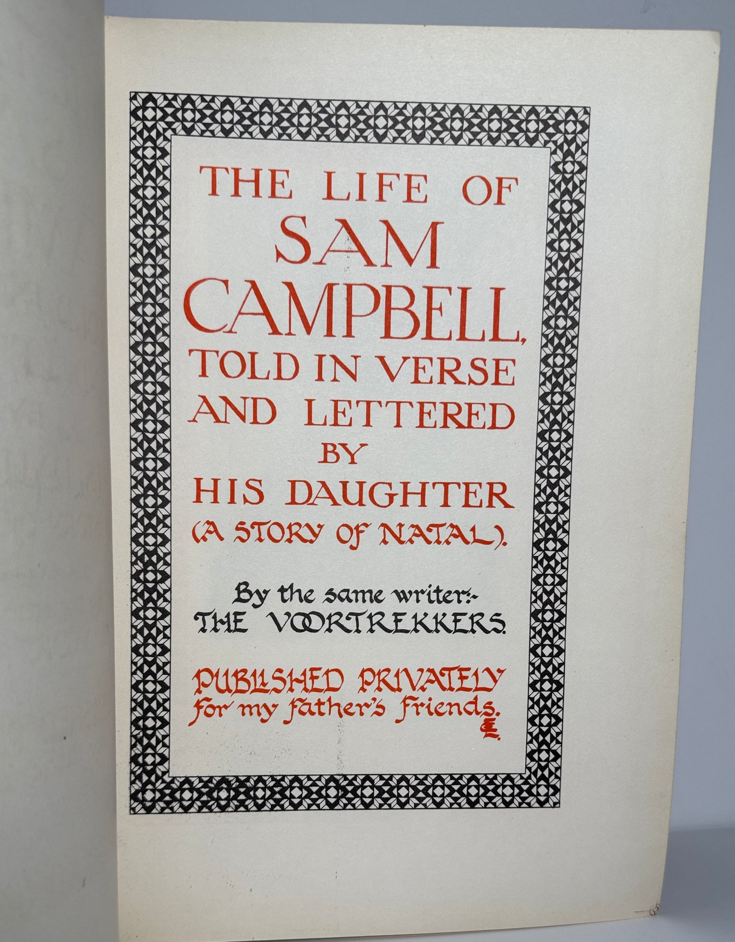 THE LIFE OF SAM CAMPBELL (A Story of Natal)