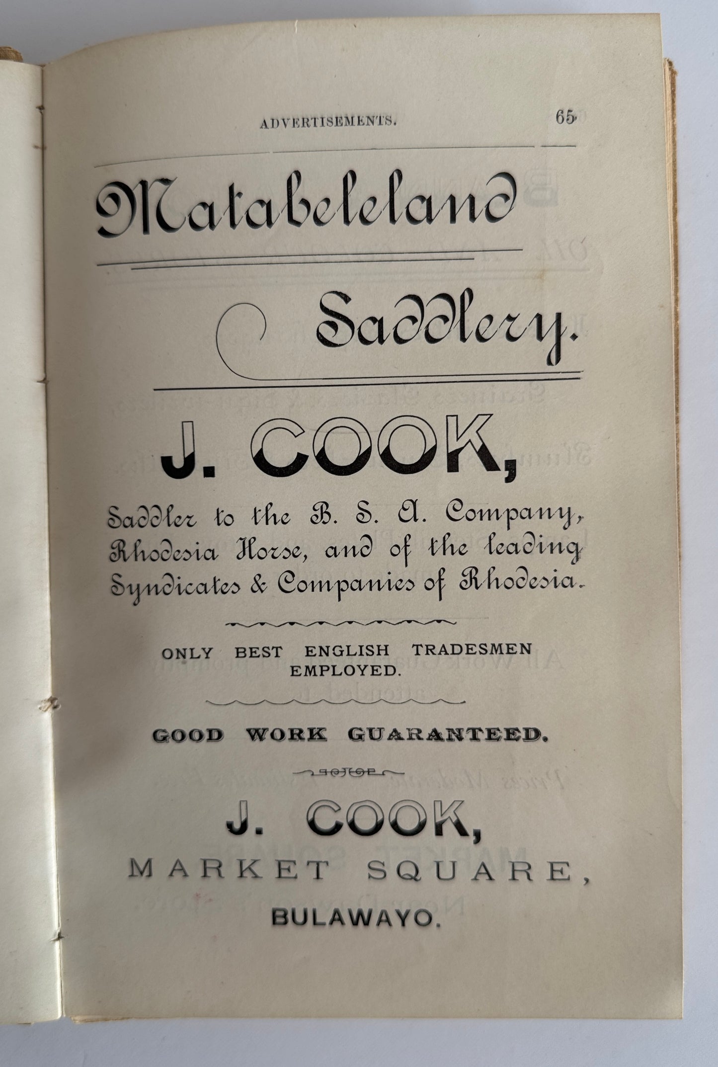 Directory of Bulawayo and Handbook of Matabeleland 1895 - 1896
