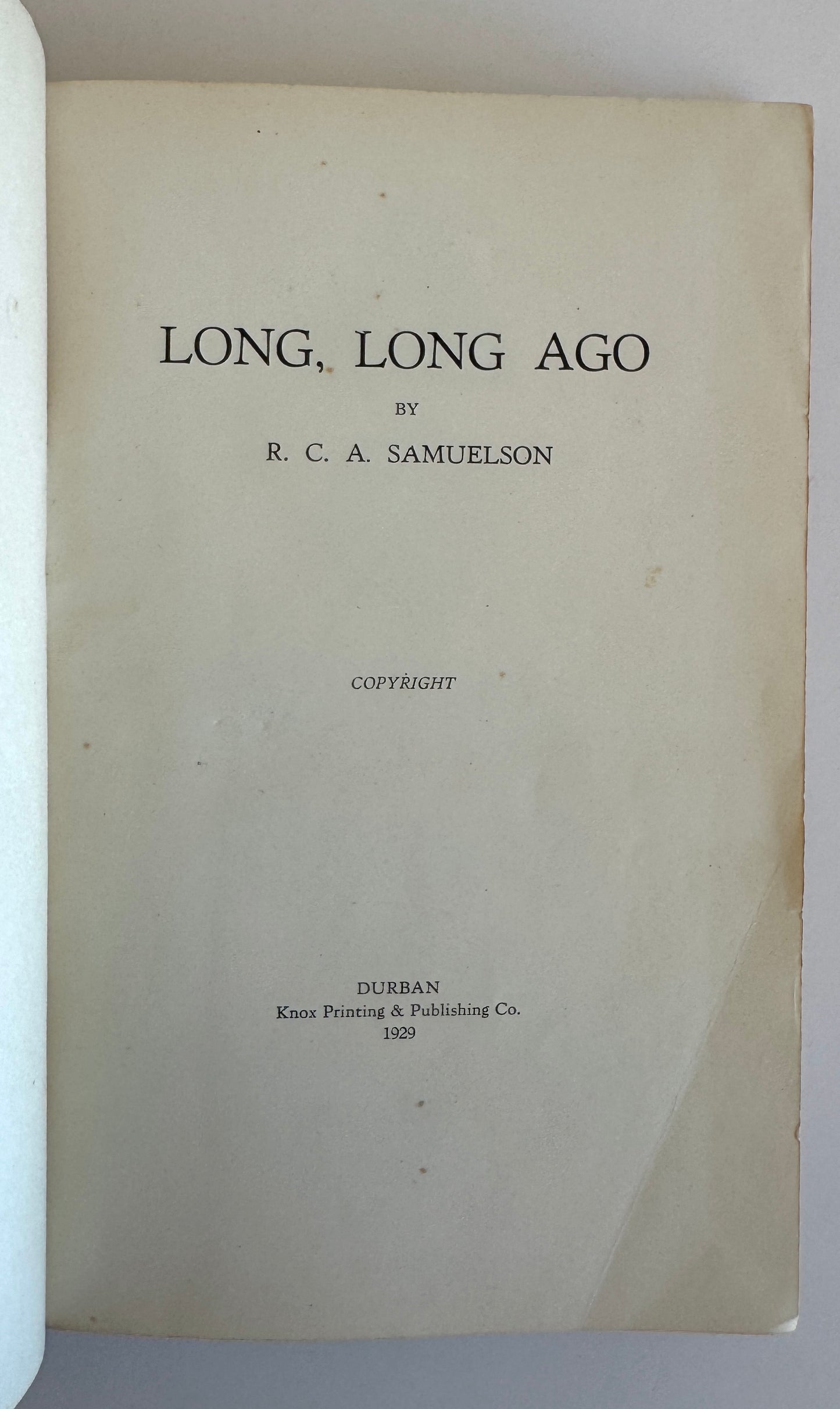 Long, Long Ago