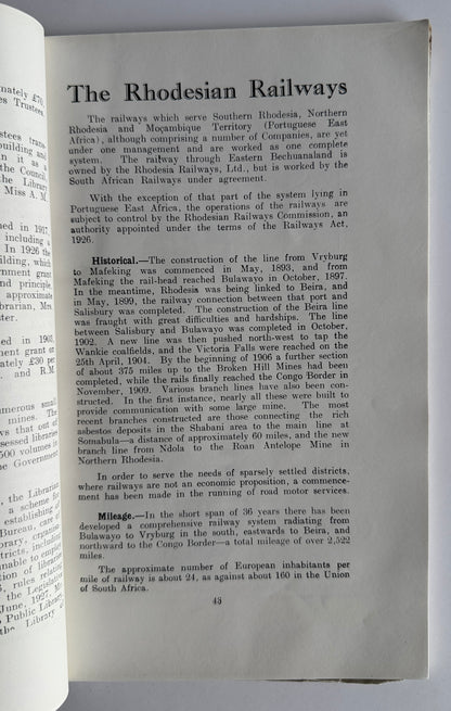 Southern Rhodesia: For Tourist and Settler