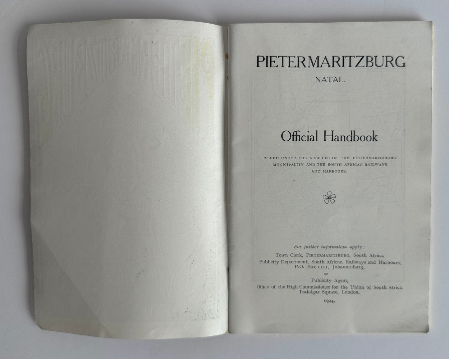 Pietermaritzburg Natal (Official Handbook)