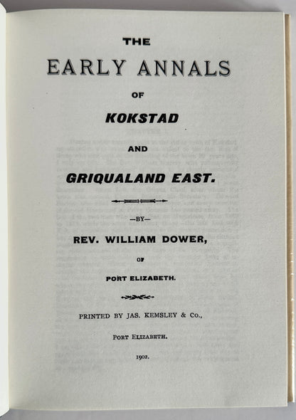 The Early Annals of Kokstad and Griqualand East