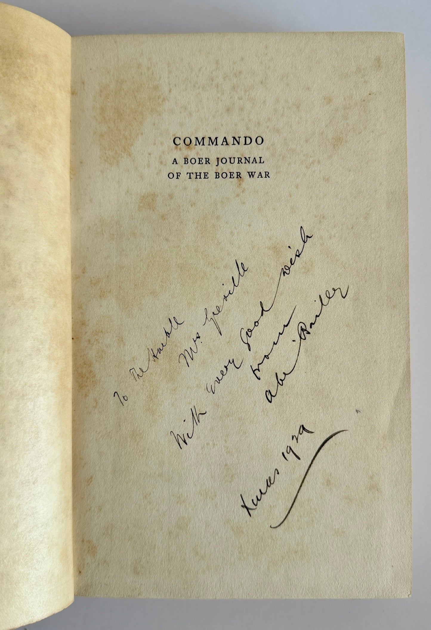 Commando: A Boer Journal of the Boer War