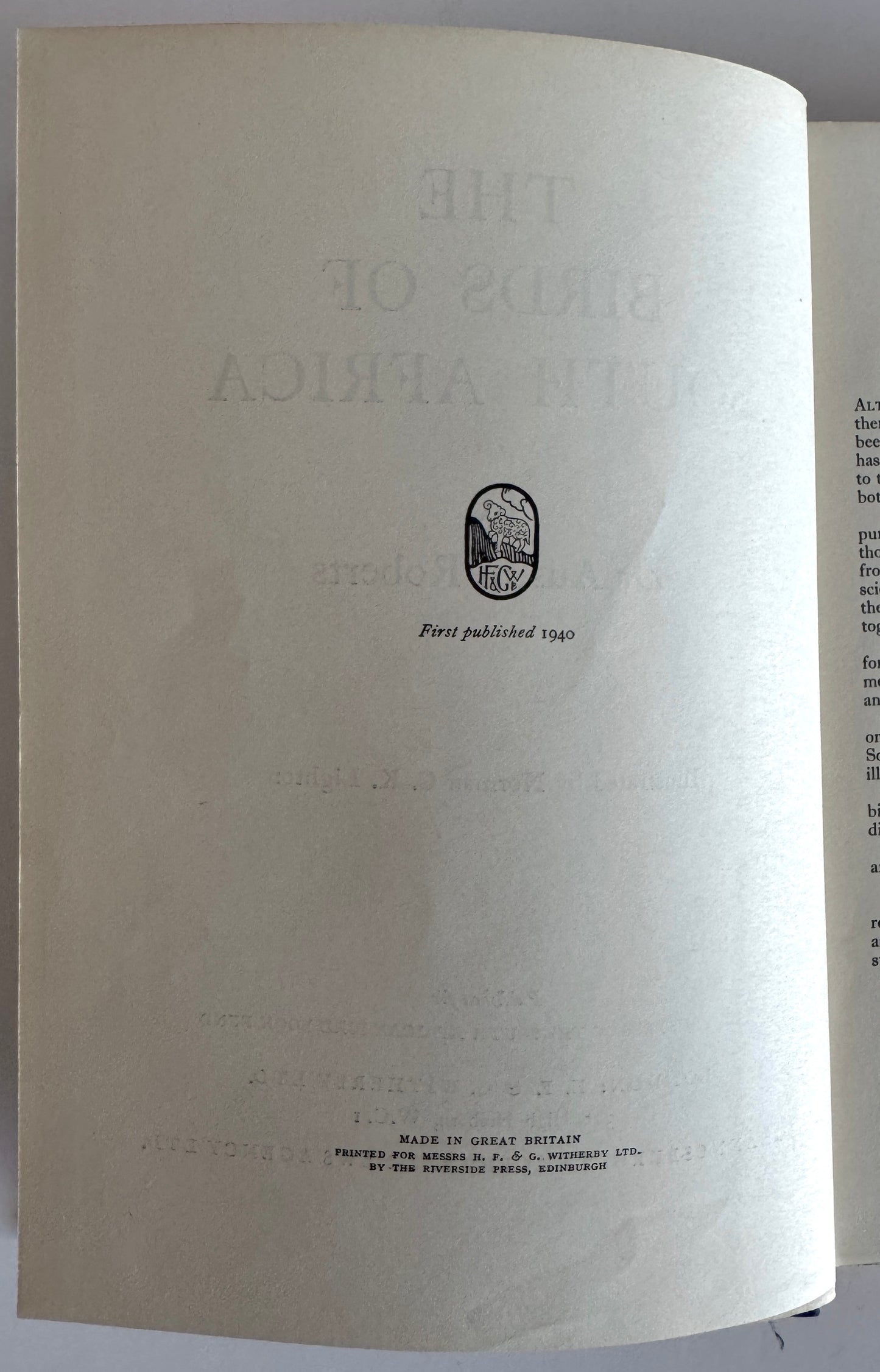 The Birds of South Africa